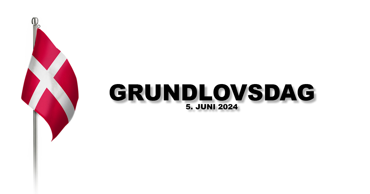 Vi holder lukket på grundlovsdag, d. 5. juni 2024. Vi åbner allerede igen, dagen efter d. 6. juni.